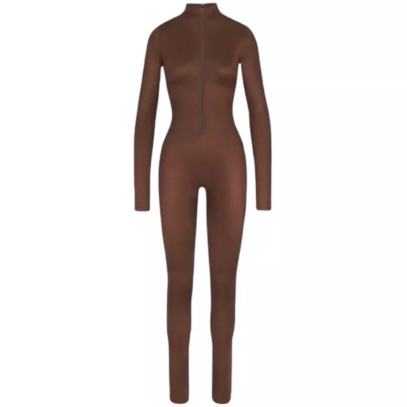 SKIMS ALL IN ONE CHINE MOCK NECK LONG SLEEVE ONE PIECE JUMPSUIT (RARE) - Picture 7 of 9